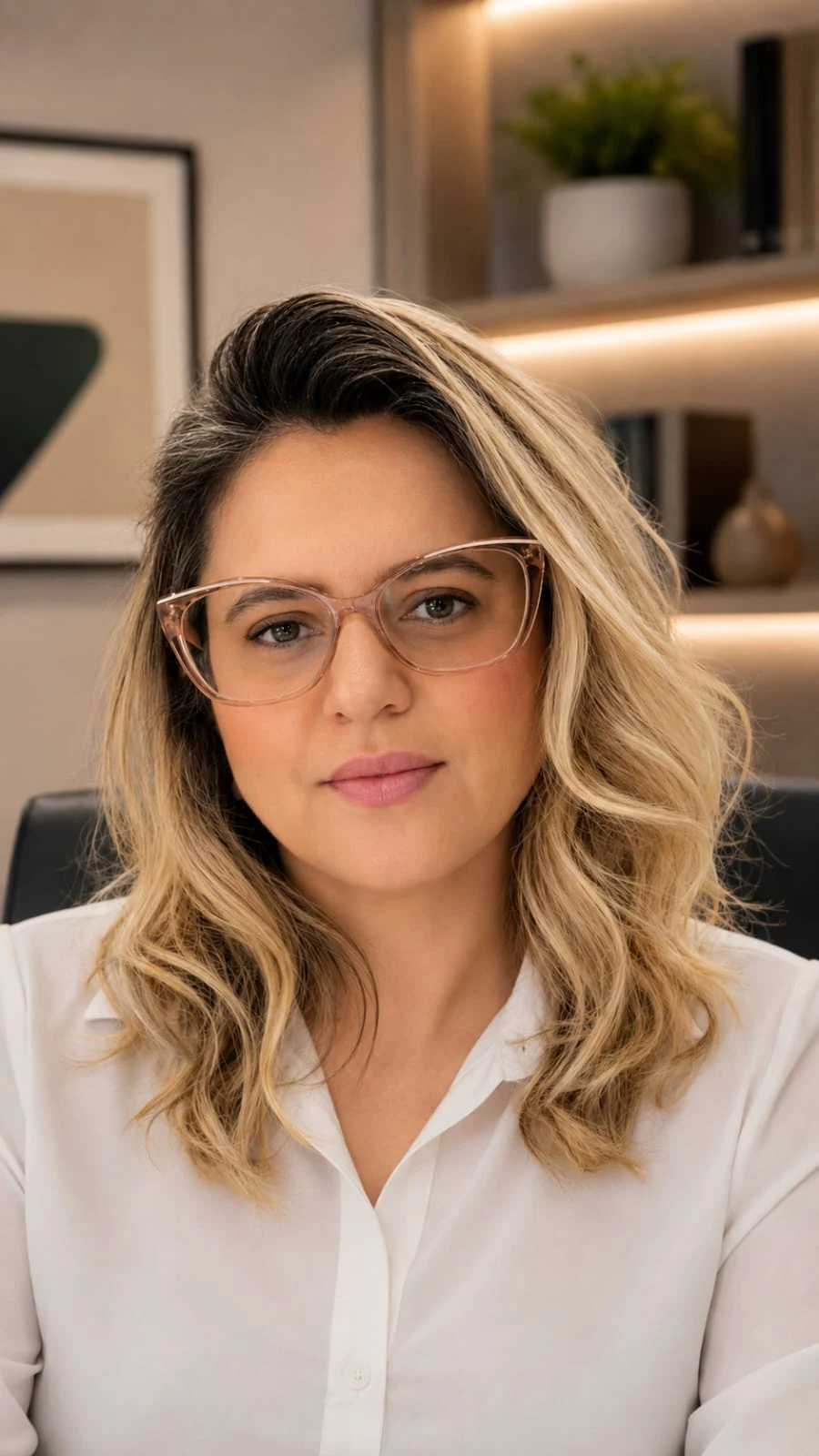 Fernanda Grutzmacher, psicóloga clínica e psicanalista, em seu consultório